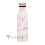 Vista frontal de botella térmica de acero inoxidable 304 grado alimentario 18/8.