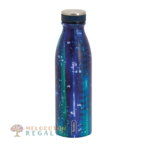 Vista frontal de botella térmica de acero inoxidable 304 de 500 ml.