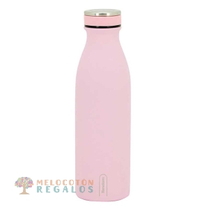 Vista frontal de botella térmica de 500 ml rosa nude Tandem Sportandem