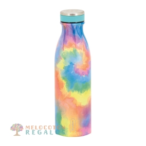 Vista frontal de botella térmica de acero inoxidable 304 grado alimentario 18/8.