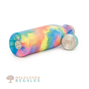 Vista lateral y base de botella térmica de acero inoxidable 304 grado alimentario 18/8.