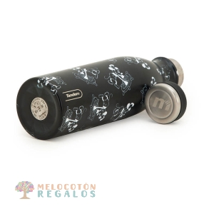 Vista lateral y base de botella térmica de acero inoxidable 304 grado alimentario 18/8.