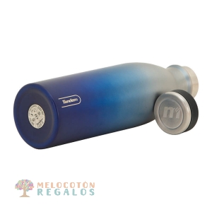 Vista lateral y base de botella térmica de acero inoxidable 304 grado alimentario 18/8.