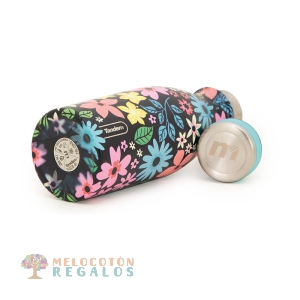 Vista lateral y base de botella térmica de acero inoxidable 304 grado alimentario 18/8.