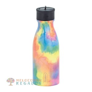 Vista frontal de botella térmica de acero inoxidable 304 grado alimentario 18/8.