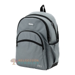 Vista frontal de mochila doble cuerpo.