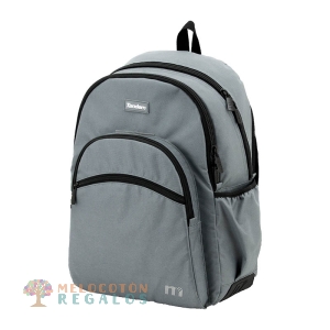 Vista frontal de mochila doble cuerpo.