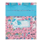 Vista trasera de mochila de primaria.