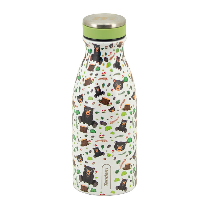 botella-infantel-termo-de-acero-tandem (1) Vista frontal de botella térmica de acero inoxidable de 350 ml.