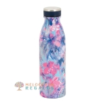 Vista frontal de botella térmica de acero inoxidable de 500 ml.