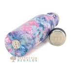 Vista de detalles de botella térmica de acero inoxidable de 500 ml.