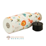 Vista de detalles de botella térmica de acero inoxidable de 350 ml.