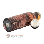 Vista de detalles de botella térmica de acero inoxidable de 750 ml.