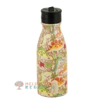 Vista frontal de botella térmica de acero inoxidable de 350 ml.