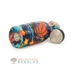 Vista de detalles de botella térmica de acero inoxidable de 350 ml.