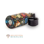 Vista de detalles de botella térmica de acero inoxidable de 350 ml.