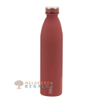 Vista frontal de botella térmica de acero inoxidable de 750 ml.