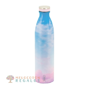 Vista frontal de botella térmica de acero inoxidable de 1000 ml.