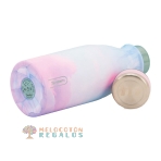 Vista de detalles de botella térmica de acero inoxidable de 350 ml.