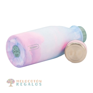 Vista de detalles de botella térmica de acero inoxidable de 350 ml.