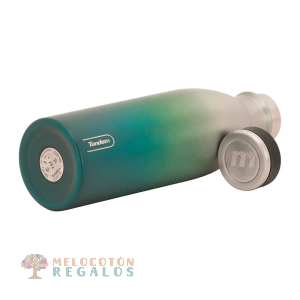 Vista de detalles de botella térmica de acero inoxidable de 1000 ml.