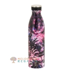 Vista frontal de botella térmica de acero inoxidable de 750 ml.