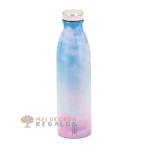 Vista frontal de botella térmica de acero inoxidable de 750 ml.