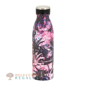 Vista frontal de botella térmica de acero inoxidable de 1000 ml.