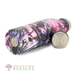 Vista de detalles de botella térmica de acero inoxidable de 1000 ml.