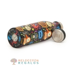 Vista de detalles de botella térmica de acero inoxidable de 500 ml.