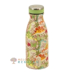 Vista frontal de botella térmica de acero inoxidable de 350 ml.