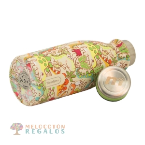 Vista de detalles de botella térmica de acero inoxidable de 350 ml.