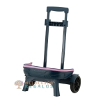 Vista frontal de carro de mochila desmontable.