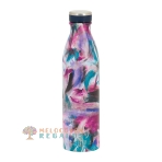 Vista frontal de botella térmica de acero inoxidable de 750 ml.