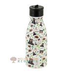 Vista frontal de botella térmica de acero inoxidable de 350 ml.