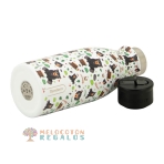 Vista de detalles de botella térmica de acero inoxidable de 350 ml.