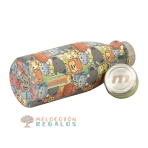 Vista de detalles de botella térmica de acero inoxidable de 350 ml.