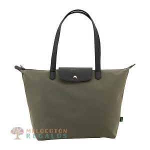 Vista frontal de bolso shopping, universidad resistente al agua.