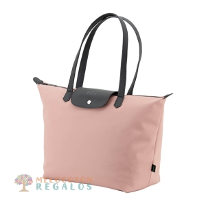 Vista frontal de bolso shopping, universidad resistente al agua.