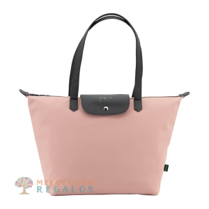 Vista frontal de bolso shopping, universidad resistente al agua.