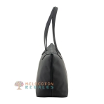 Vista lateral de bolso shopping, universidad resistente al agua.