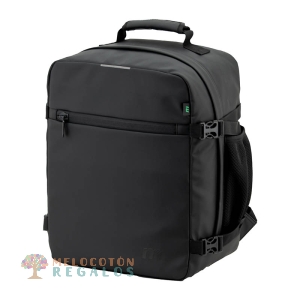 Vista frontal de mochila de cabina de viaje.