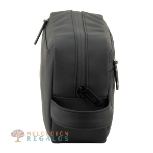 Vista lateral de neceser de viaje resistente al agua.