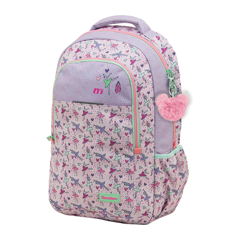 mochila-escolar-tandem (1) Vista frontal de mochila escolar de un cuerpo.