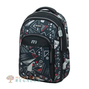 Vista frontal de mochila doble cuerpo.