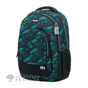 Vista frontal de mochila doble cuerpo.